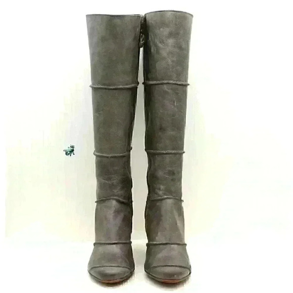 Hub Women’s Brown Distressed Leather Heeled Tall Boots Size EU 40 - Picture 5 of 12